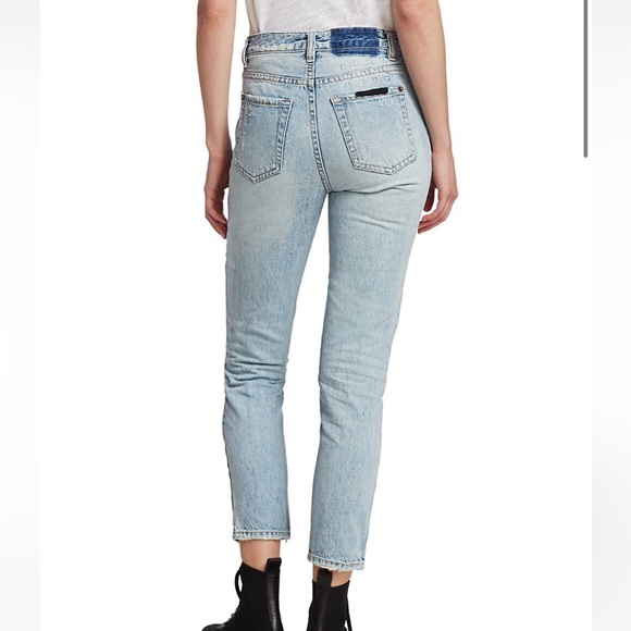Ksubi Slim Pin Oblivion High Rise or Waisted Frayed Hem Cotton Denim Jeans 26 - Picture 3 of 14